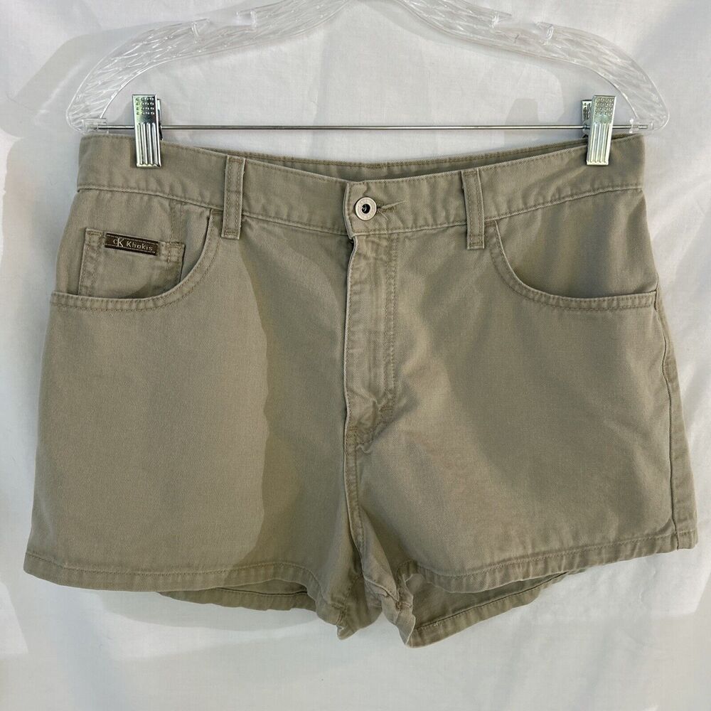 Vintage Calvin Klein Shorts Size 11 Khaki Pockets USA Made Gorpcore Grunge
